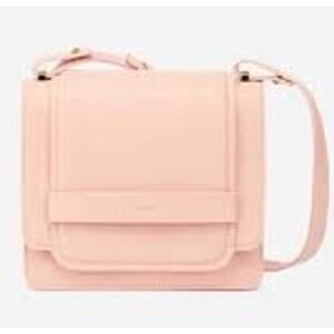 JW PEI Fiona Vegan Leather Flap Closure Crossbody Shoulder Bag Purse Petal Pink